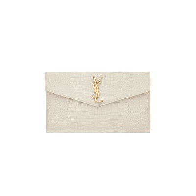 YSL UPTOWN POUCH IN CROCODILE-EMBOSSED SHINY LEATHER 565739DND0J9207 (21.5*12*2.5cm)